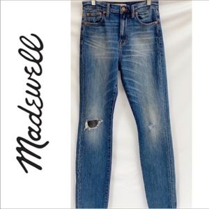 MADEWELL Perfect Fall High Rise Jeans Distressed Blue Size 27